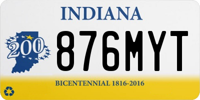 IN license plate 876MYT