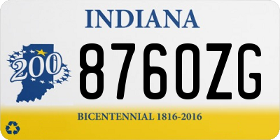 IN license plate 876OZG