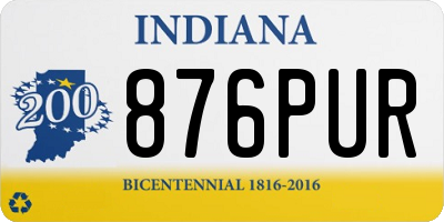 IN license plate 876PUR