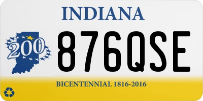 IN license plate 876QSE