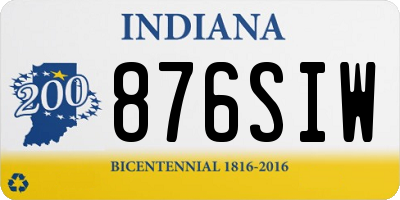 IN license plate 876SIW