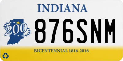 IN license plate 876SNM