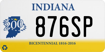 IN license plate 876SP