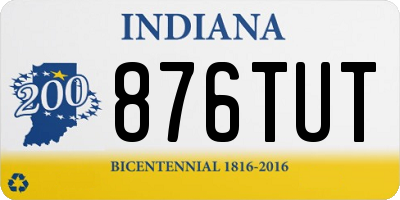 IN license plate 876TUT