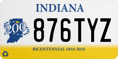 IN license plate 876TYZ