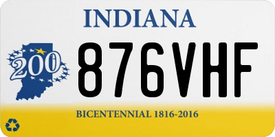 IN license plate 876VHF