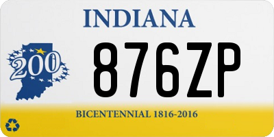 IN license plate 876ZP