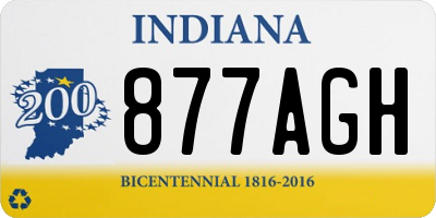 IN license plate 877AGH