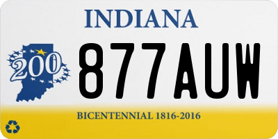 IN license plate 877AUW