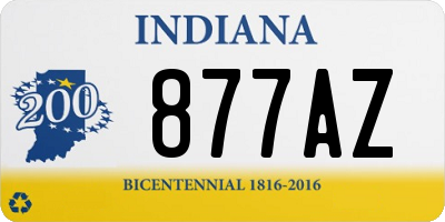 IN license plate 877AZ