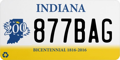 IN license plate 877BAG