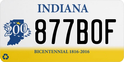 IN license plate 877BOF