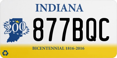 IN license plate 877BQC