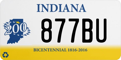IN license plate 877BU