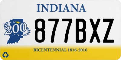 IN license plate 877BXZ