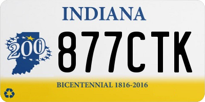 IN license plate 877CTK