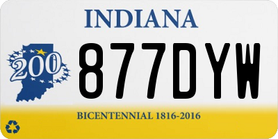 IN license plate 877DYW