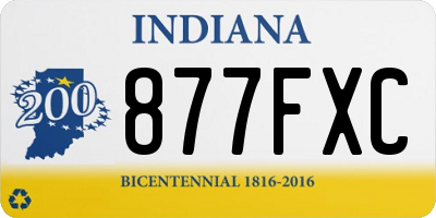 IN license plate 877FXC