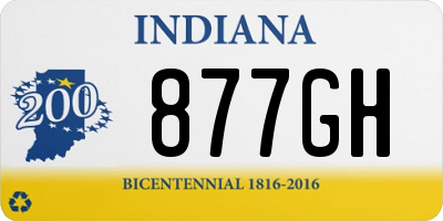 IN license plate 877GH