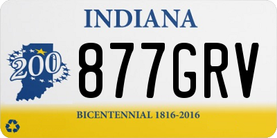 IN license plate 877GRV