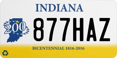 IN license plate 877HAZ