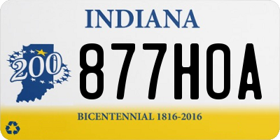 IN license plate 877HOA
