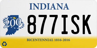 IN license plate 877ISK