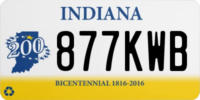 IN license plate 877KWB