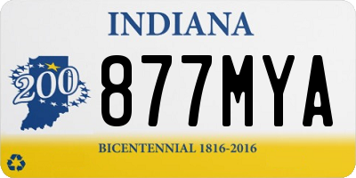 IN license plate 877MYA