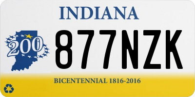 IN license plate 877NZK