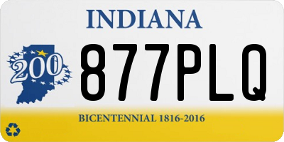IN license plate 877PLQ