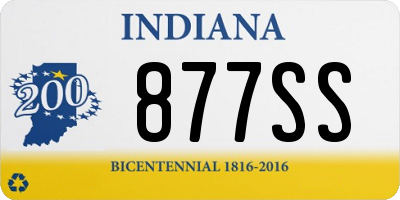 IN license plate 877SS