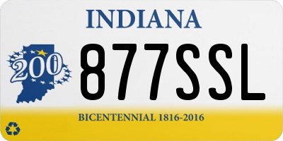 IN license plate 877SSL