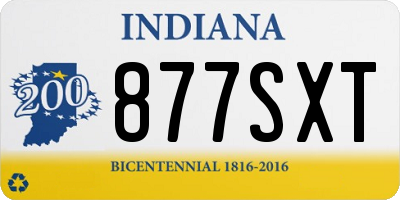 IN license plate 877SXT