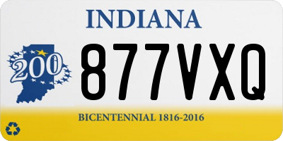 IN license plate 877VXQ