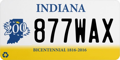 IN license plate 877WAX