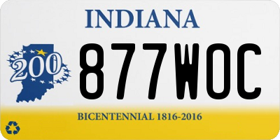 IN license plate 877WOC