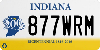 IN license plate 877WRM
