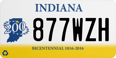 IN license plate 877WZH