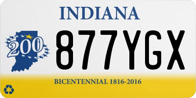 IN license plate 877YGX