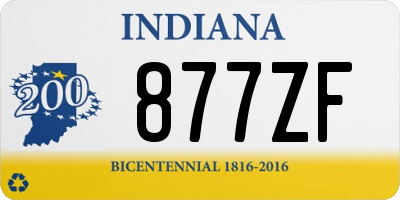 IN license plate 877ZF