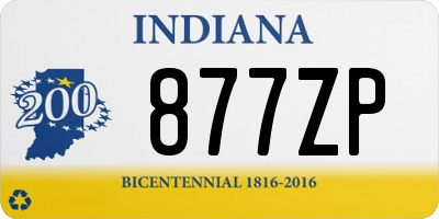 IN license plate 877ZP
