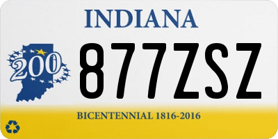 IN license plate 877ZSZ