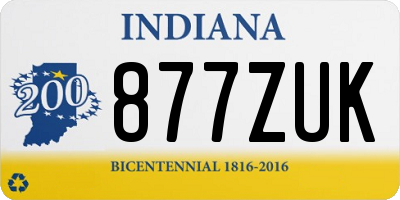 IN license plate 877ZUK