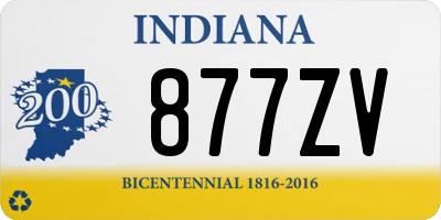 IN license plate 877ZV