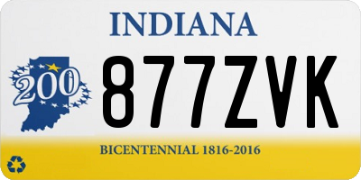 IN license plate 877ZVK