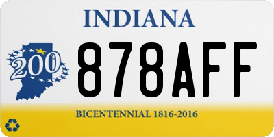IN license plate 878AFF