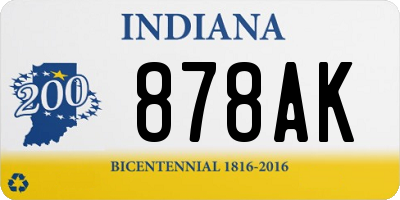 IN license plate 878AK