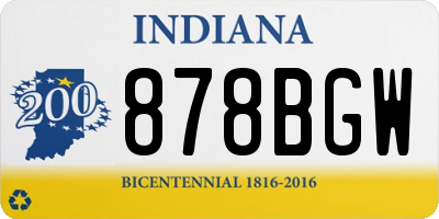 IN license plate 878BGW