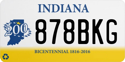 IN license plate 878BKG